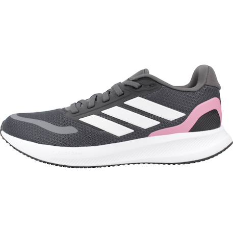 Baskets fille en textile à lacets running Gris+Gris grey 8 - vertbaudet enfant 