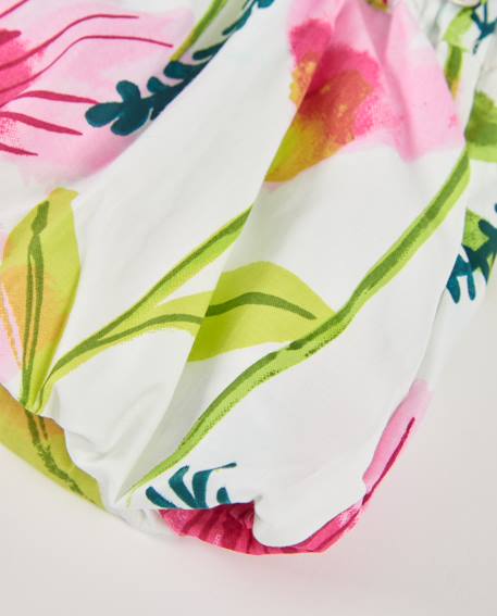 Jupe pour fille en toile avec motif floral Blanc 4 - vertbaudet enfant 