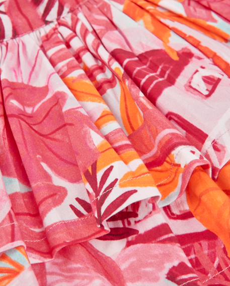Jupe pour fille en toile avec couches superposées Rose 4 - vertbaudet enfant 