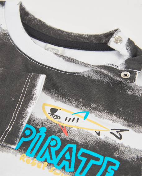 T-shirt en maille pour garçon avec motif pirate Noir 3 - vertbaudet enfant 