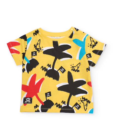 Bébé-T-shirt, sous-pull-T-shirt en maille pour garçon avec imprimé intégral