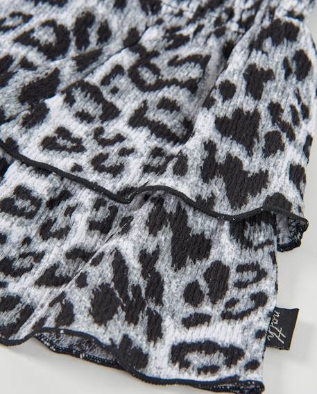 Jupe fille en tissu tissé avec taille large froncée Noir 4 - vertbaudet enfant 