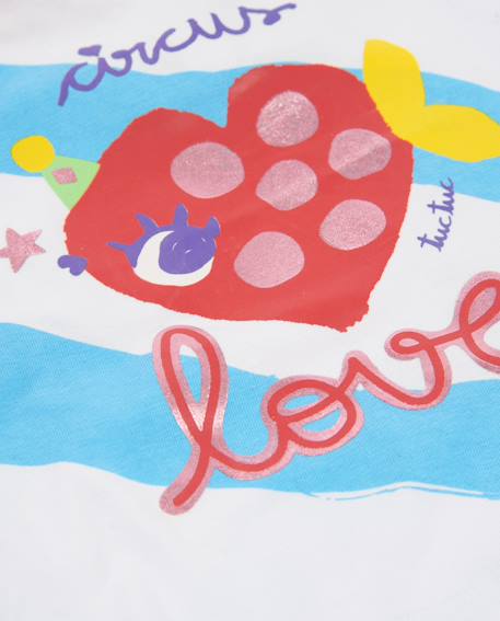 T-shirt en maille pour fille avec poisson en forme de cœur Bleu 4 - vertbaudet enfant 