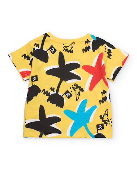 T-shirt en maille pour garçon avec imprimé intégral Jaune 2 - vertbaudet enfant 