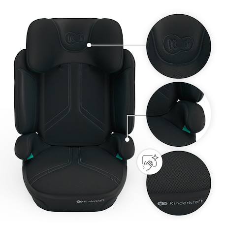 Siège auto Kinderkraft XPAND 2 PRO i-Size 100-150 cm duo expand largeur hauteur + organisateur voiture Beige+Gris+Noir+Vert 18 - vertbaudet enfant 