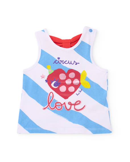 T-shirt en maille pour fille avec poisson en forme de cœur Bleu 1 - vertbaudet enfant 