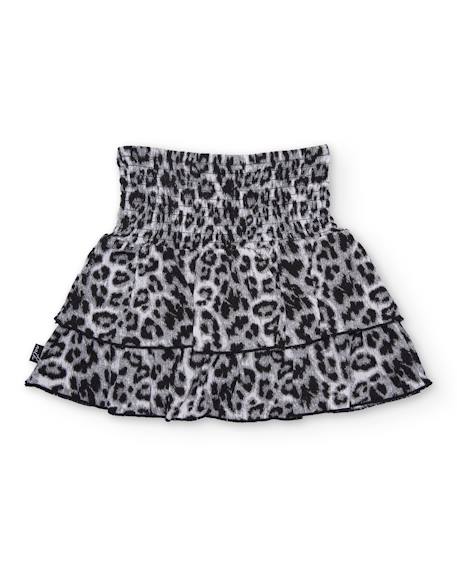 Jupe fille en tissu tissé avec taille large froncée Noir 2 - vertbaudet enfant 