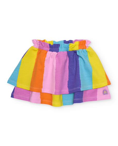Jupe pour fille en maille avec rayures verticales  - vertbaudet enfant
