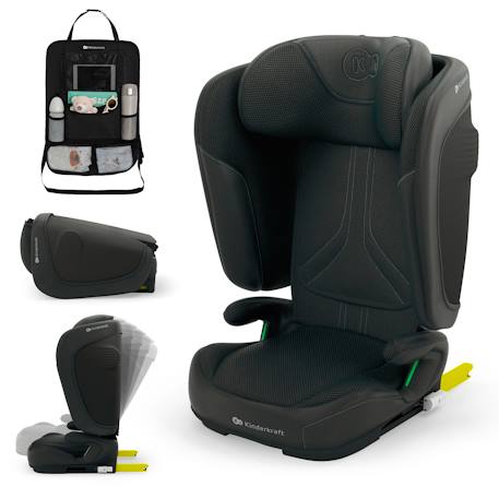 Siège auto Kinderkraft UNITY 2 I-Size 100-150 cm isofix pliable dossier inclinable + organisateur voiture Bleu+Gris+Noir+Vert 13 - vertbaudet enfant 