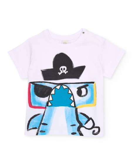 T-shirt en maille pour garçon d’inspiration pirate Blanc 2 - vertbaudet enfant 