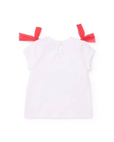 T-shirt en maille pour fille avec poisson sur le devant Blanc 2 - vertbaudet enfant 