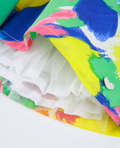 Jupe pour fille en toile avec imprimé tacheté Vert 4 - vertbaudet enfant 