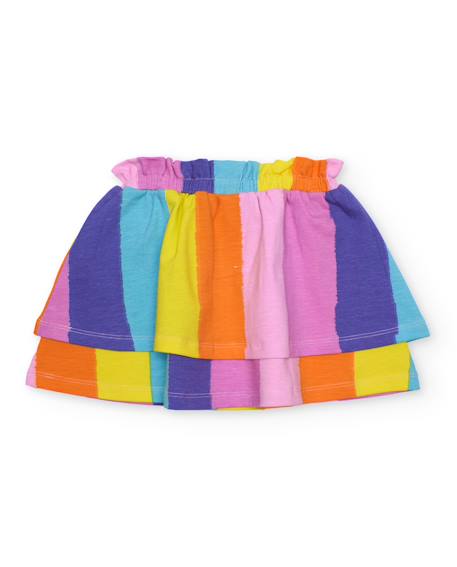 Jupe pour fille en maille avec rayures verticales Multicolore 2 - vertbaudet enfant 