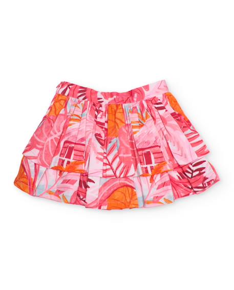 Jupe pour fille en toile avec couches superposées Rose 2 - vertbaudet enfant 