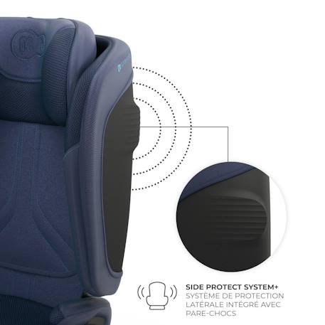 Siège auto Kinderkraft UNITY 2 I-Size 100-150 cm isofix pliable dossier inclinable + organisateur voiture Bleu+Gris+Vert 5 - vertbaudet enfant 