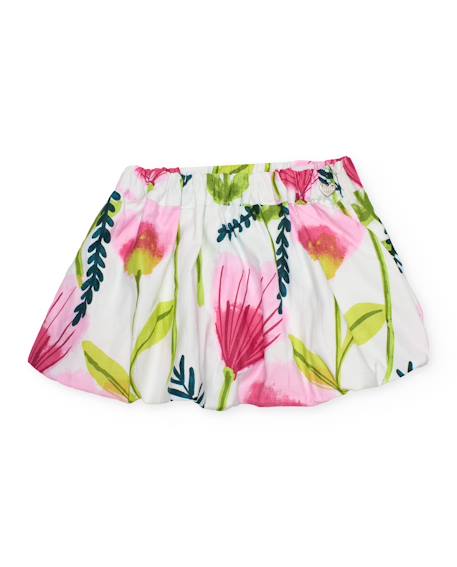Jupe pour fille en toile avec motif floral  - vertbaudet enfant