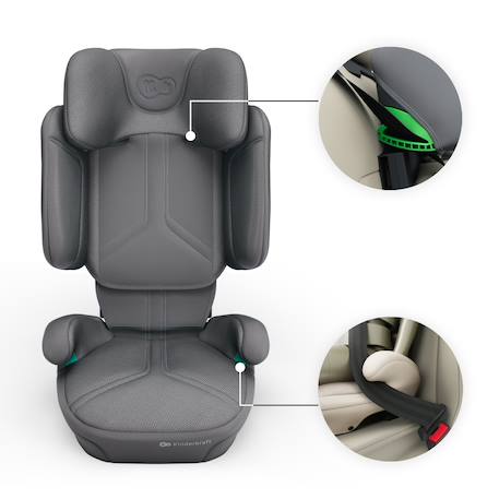 Siège auto Kinderkraft XPAND 2 PRO i-Size 100-150 cm duo expand largeur hauteur + organisateur voiture Beige+Gris+Noir+Vert 11 - vertbaudet enfant 