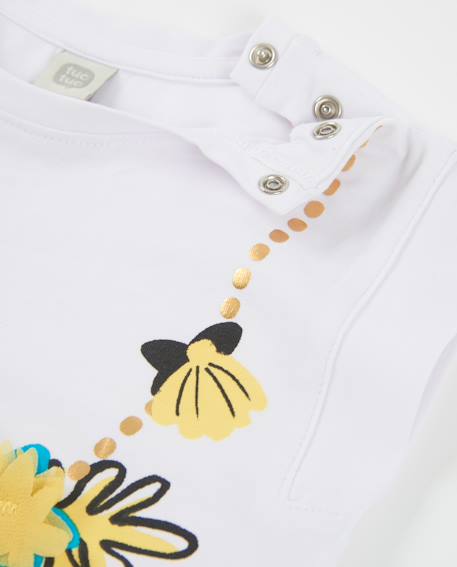 T-shirt en maille sans manches pour fille Blanc 3 - vertbaudet enfant 