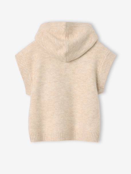 Gilet sans manches fille à capuche zippé beige 2 - vertbaudet enfant 