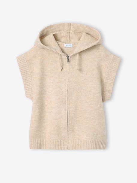 Fille-Pull, gilet, sweat-Gilet sans manches fille à capuche zippé