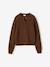 Gilet fille manches longues chocolat+vieux rose 1 - vertbaudet enfant 