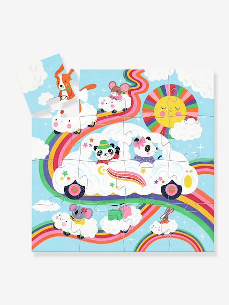 Puzzle 16 pièces voiture nuage multicolore 3 - vertbaudet enfant 