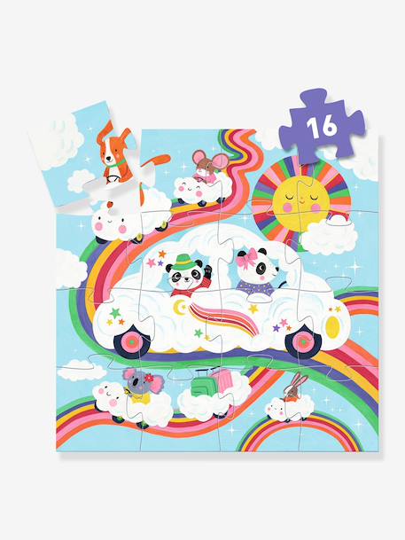 Puzzle 16 pièces voiture nuage multicolore 5 - vertbaudet enfant 