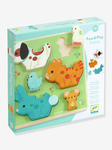 Puzzle encastrement Puzz and Play Friends vert 1 - vertbaudet enfant 