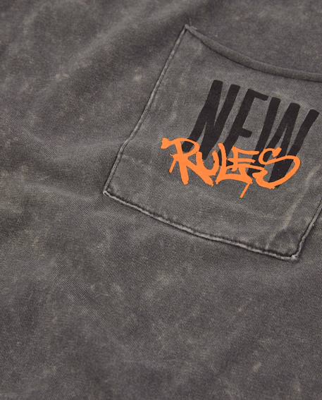 T-shirt garçon en maille effet délavé Gris 4 - vertbaudet enfant 