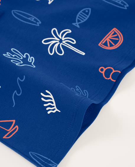 T-shirt pour garçon en maille avec patte de boutonnage sur le devant Bleu 4 - vertbaudet enfant 