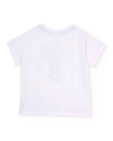 T-shirt garçon en maille avec motif surfeur Blanc 2 - vertbaudet enfant 