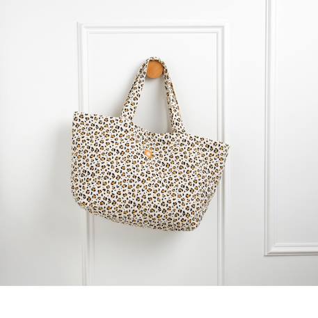 Sac cabas en gaze de coton matelassé imprimé Ecru 1 - vertbaudet enfant 