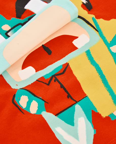 T-shirt garçon en maille avec poche plaquée Rouge 5 - vertbaudet enfant 