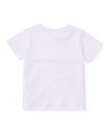 T-shirt garçon en maille à motif rayé Blanc 2 - vertbaudet enfant 