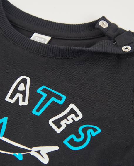 T-shirt en maille pour garçon avec imprimé requin Noir 3 - vertbaudet enfant 