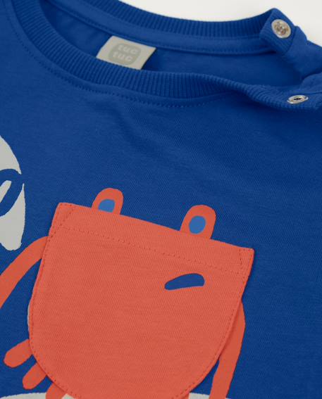 T-shirt pour garçon en maille avec imprimé de crabes Bleu 3 - vertbaudet enfant 