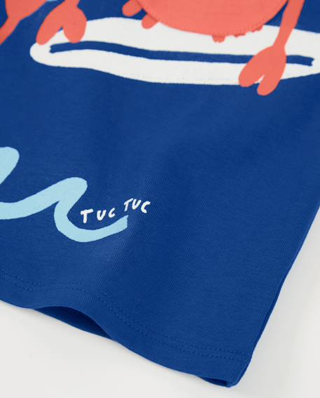 T-shirt pour garçon en maille avec imprimé de crabes Bleu 4 - vertbaudet enfant 