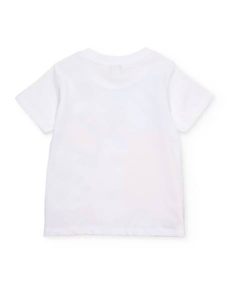 T-shirt pour garçon en maille avec fermeture à l’épaule Blanc 2 - vertbaudet enfant 