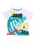 T-shirt garçon en maille avec motif surfeur Blanc 1 - vertbaudet enfant 