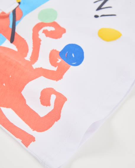 T-shirt garçon en maille à motif rayé Blanc 4 - vertbaudet enfant 