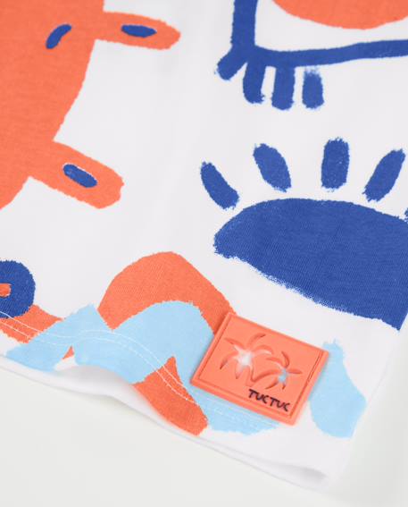 T-shirt pour garçon en maille avec fermeture à l’épaule Blanc 4 - vertbaudet enfant 