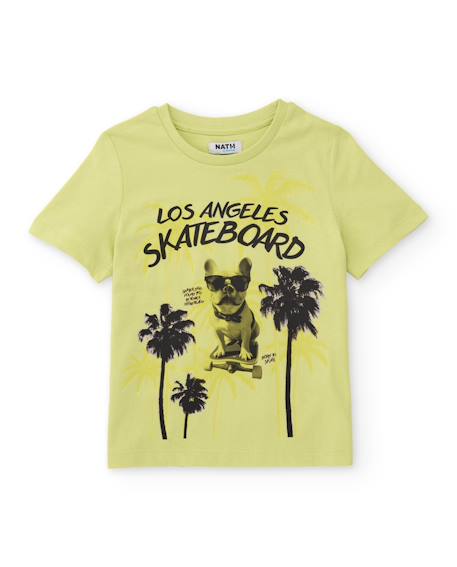 T-shirt garçon en maille de style californien Vert 1 - vertbaudet enfant 