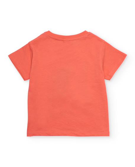 T-shirt pour garçon en maille avec motif graphique sur le devant Rose 2 - vertbaudet enfant 