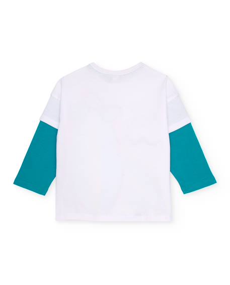 T-shirt garçon en maille à manches longues Blanc 2 - vertbaudet enfant 