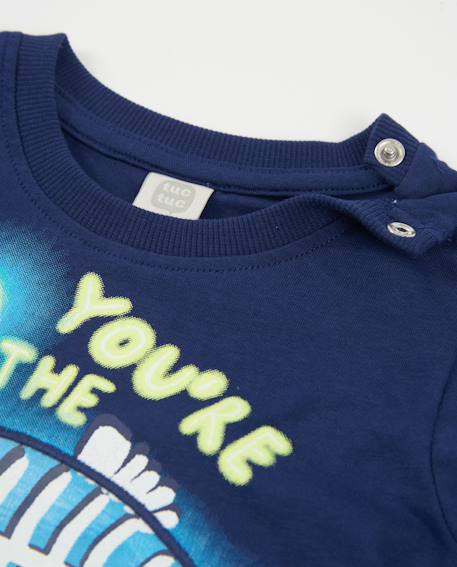 T-shirt garçon en maille d’inspiration marine Bleu 3 - vertbaudet enfant 