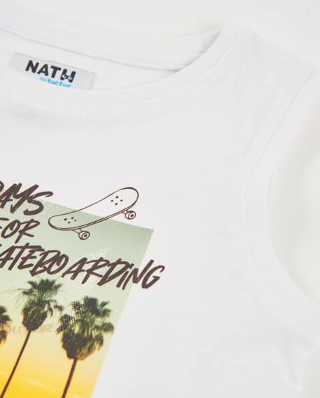 T-shirt garçon en maille d’inspiration skater Blanc 3 - vertbaudet enfant 