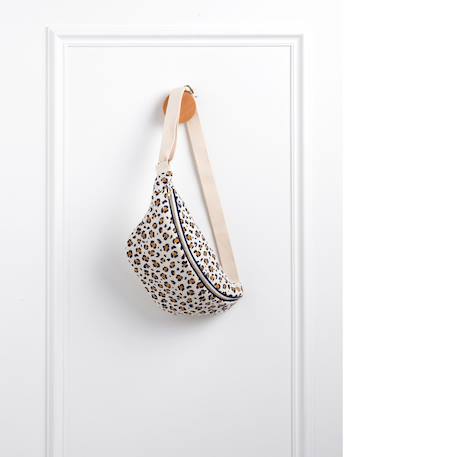 Sac banane en gaze de coton imprimé léopard Ecru 1 - vertbaudet enfant 