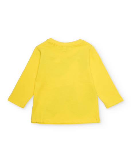 T-shirt garçon en maille avec poche imprimée Jaune 2 - vertbaudet enfant 