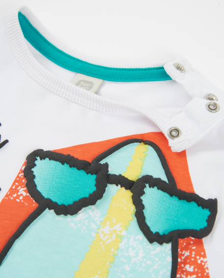 T-shirt garçon en maille à manches longues Blanc 3 - vertbaudet enfant 