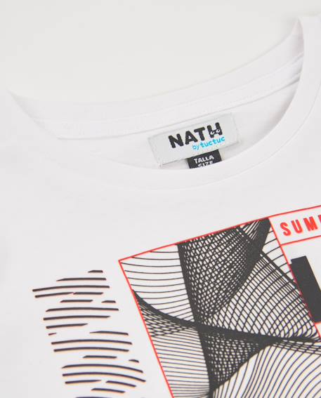 T-shirt garçon en maille d’inspiration urbaine Blanc 3 - vertbaudet enfant 